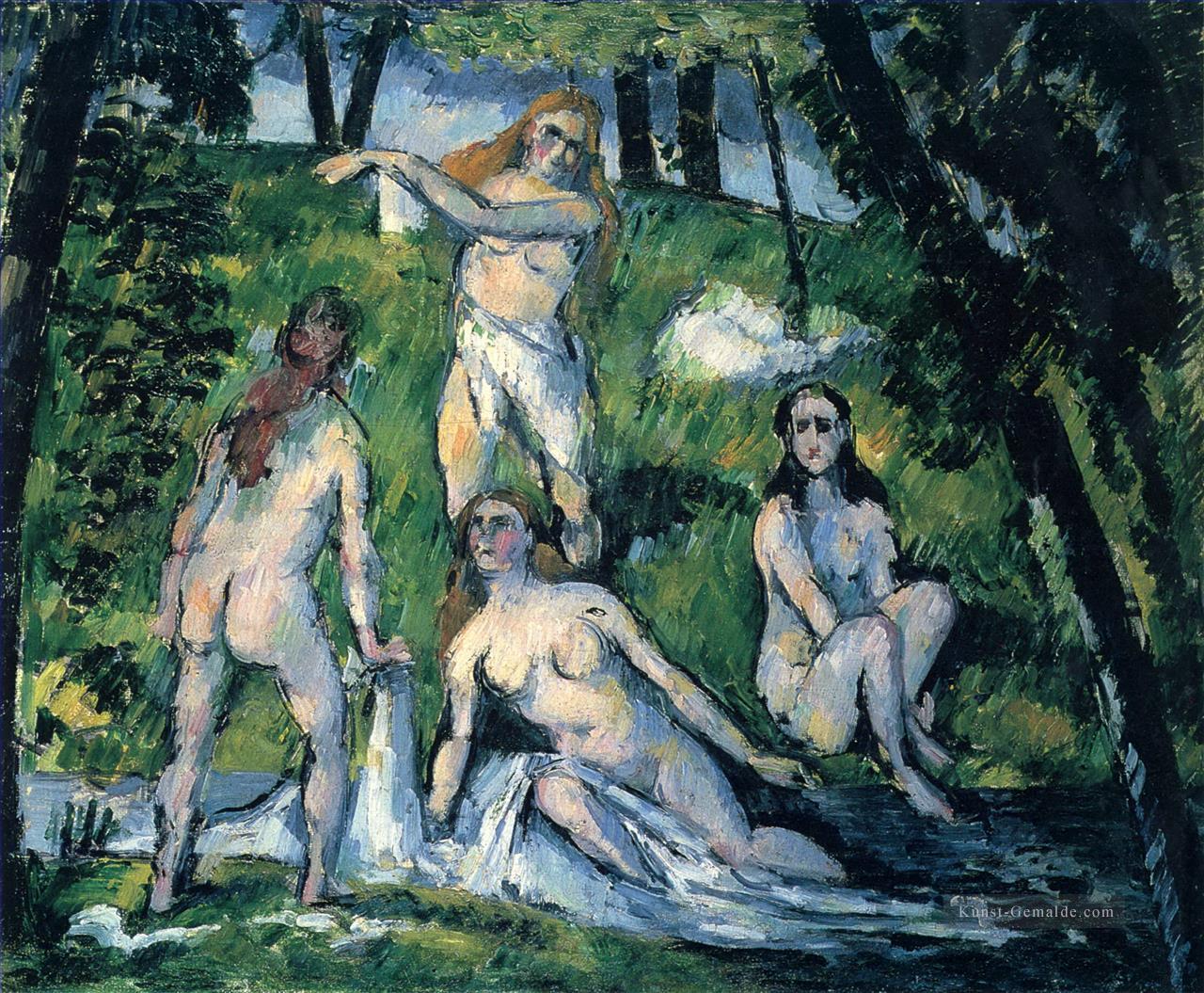 Vier Badende 188 Paul Cezanne Nacktheit Impressionismus Ölgemälde
